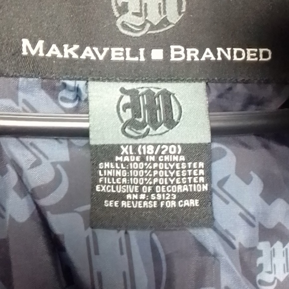 Makaveli branded Tupac long puffer coat XL gray - Picture 12 of 16